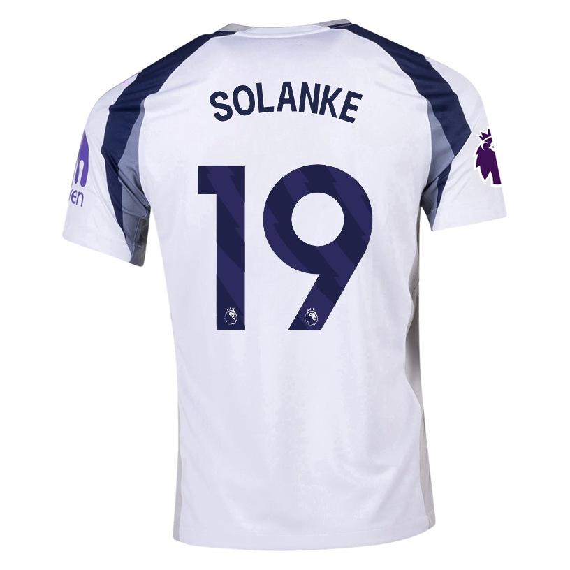Nike Solanke Tottenham Hotspurs Home Jersey w/ EPL + No Room For Racism Patch 25/26 (White/Iron/Binary Blue)
