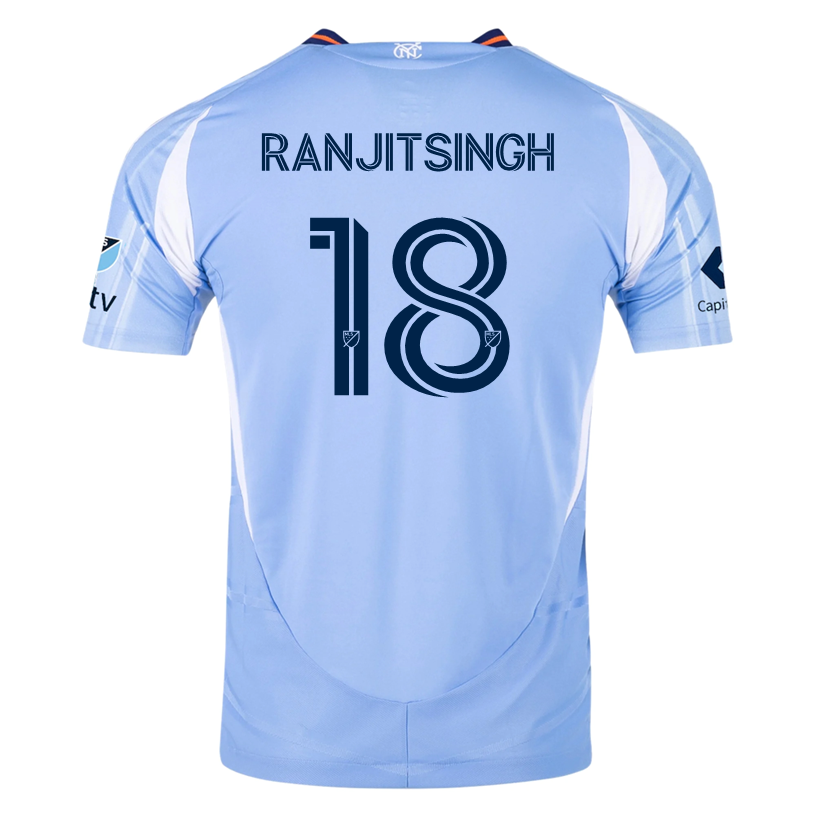 adidas Greg Ranjitsingh New York City FC Authentic Home Jersey 25/26 w/ MLS Patches (Bahia Light Blue)