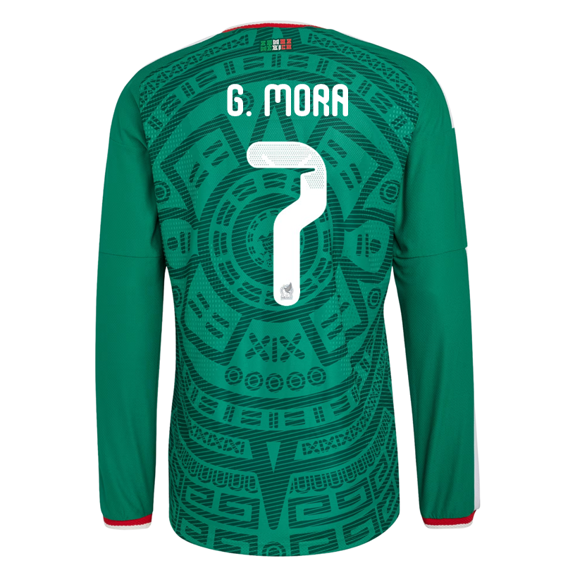 adidas Men&#39;s G. Mora Mexico Long-Sleeve Authentic Home Jersey 2026 (Bold Green)