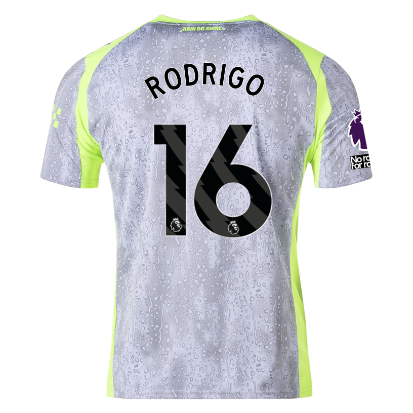 Puma Men's Manchester City Rodrigo Third Jersey w/ EPL + No Room For Racism Patches 25/26 (Cool Weather/Pro Green)