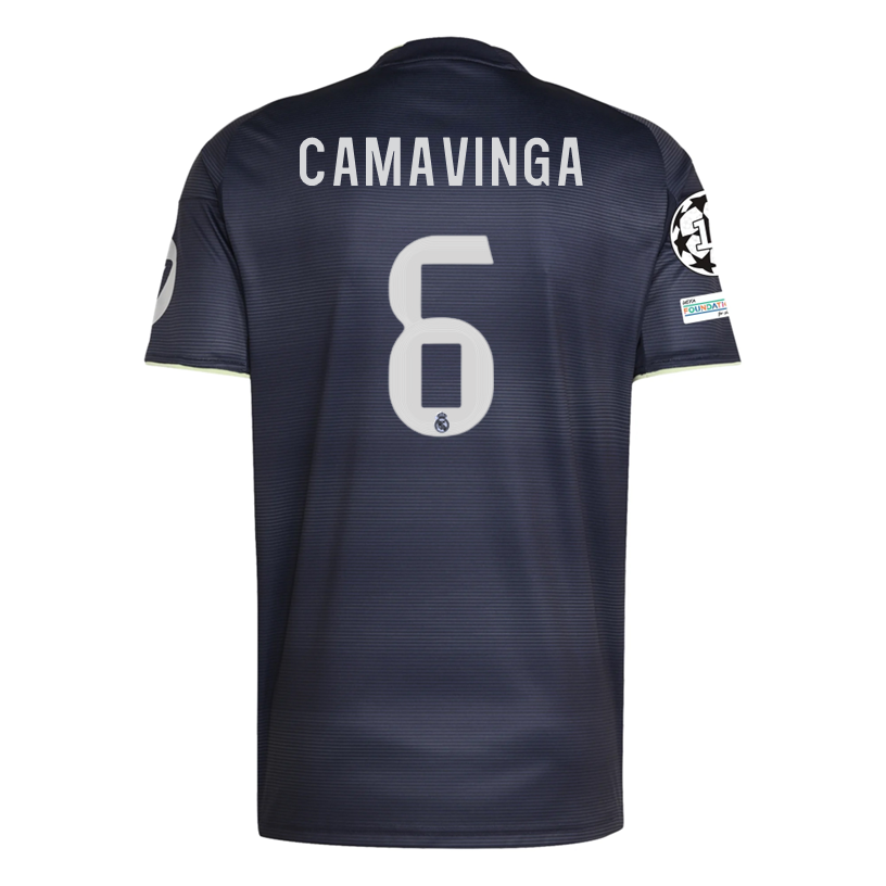 adidas Camavinga Real Madrid 25/26 Away Jersey w/ Champions League Patches (Legend Ink)