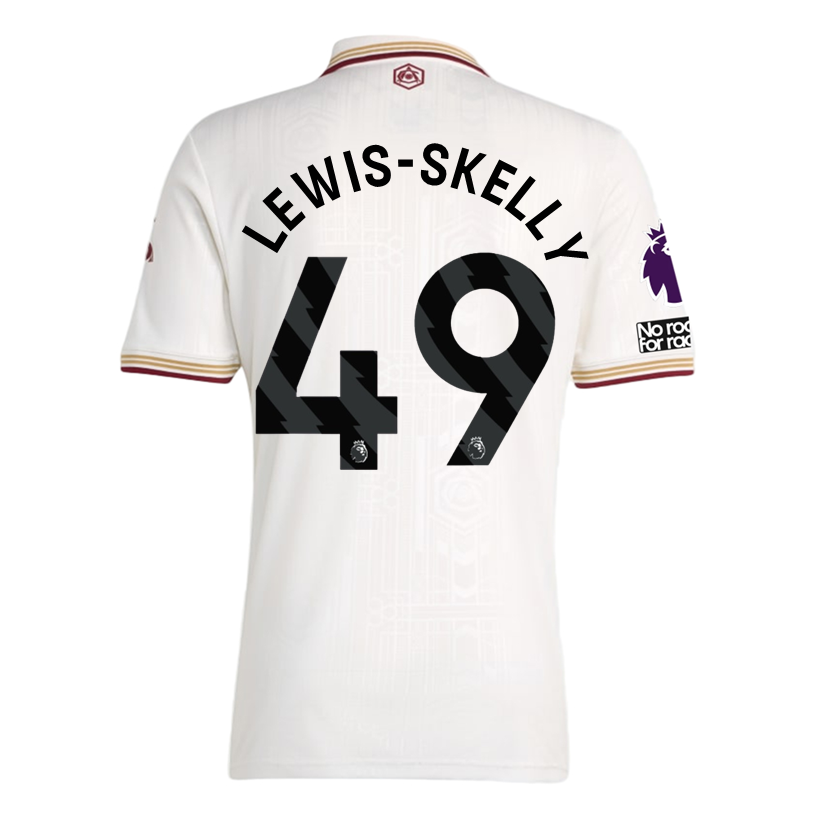 adidas Lewis Skelly Men's Arsenal FC Third Jersey 25/26 w/ NRFR + EPL Patches (White/Burgundy)