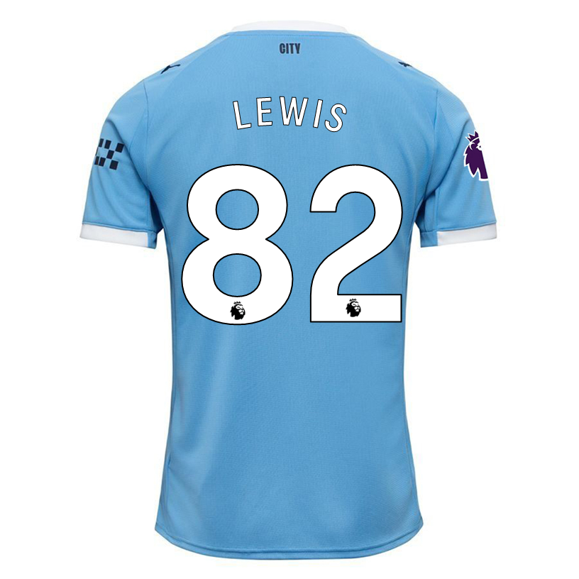 Puma Rico Lewis Manchester City Home Jersey 25/26 w/ EPL + Sponsor Patch (Team Light Blue/Puma White)