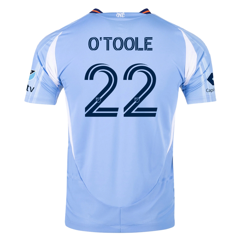 adidas Kevin O'Toole New York City FC Authentic Home Jersey 25/26 w/ MLS Patches (Bahia Light Blue)
