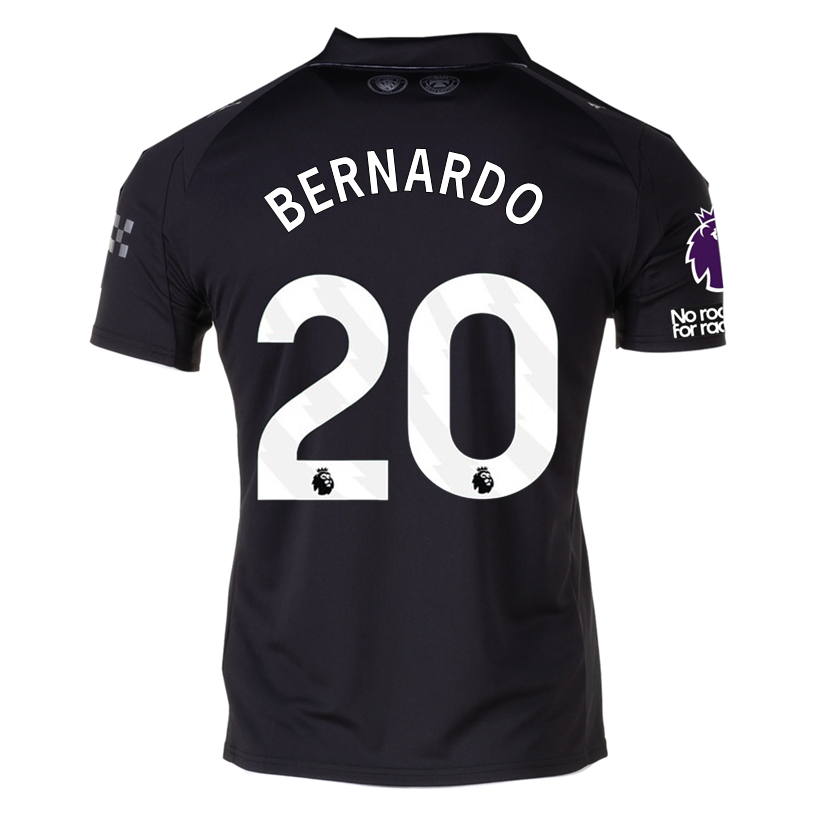 Puma Bernardo Men's Manchester City Away Jersey 25/26 w/ NRFR + EPL Patches (Puma Black)