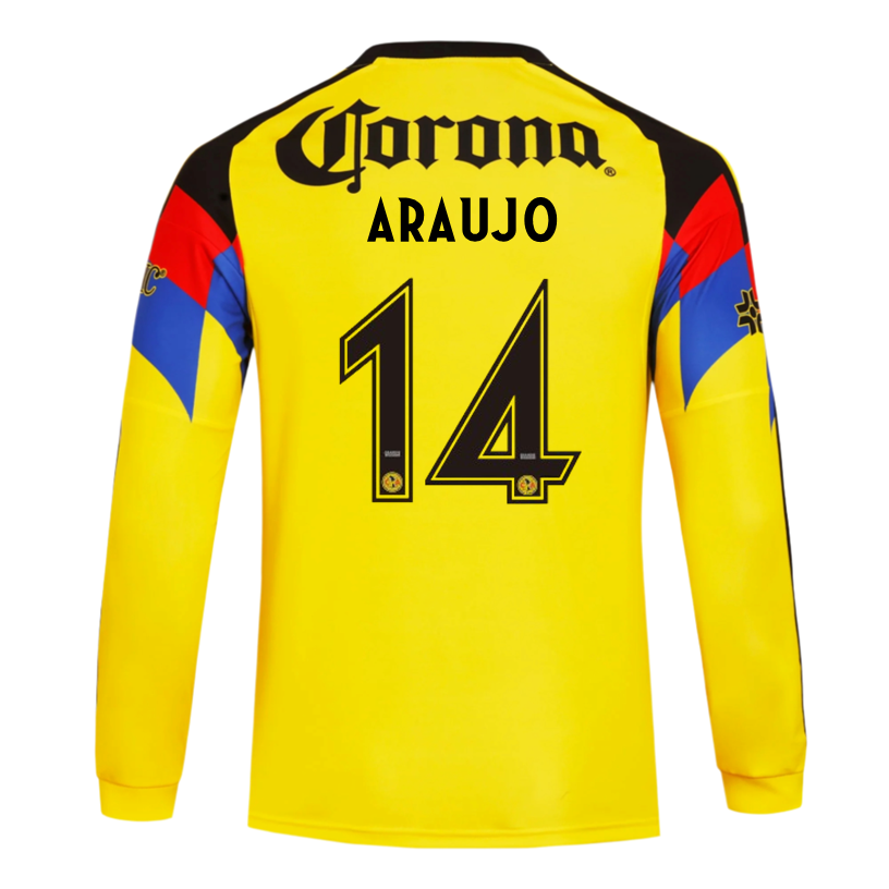 adidas Araujo Club América 25/26 Long Sleeve Home Jersey (Yellow)