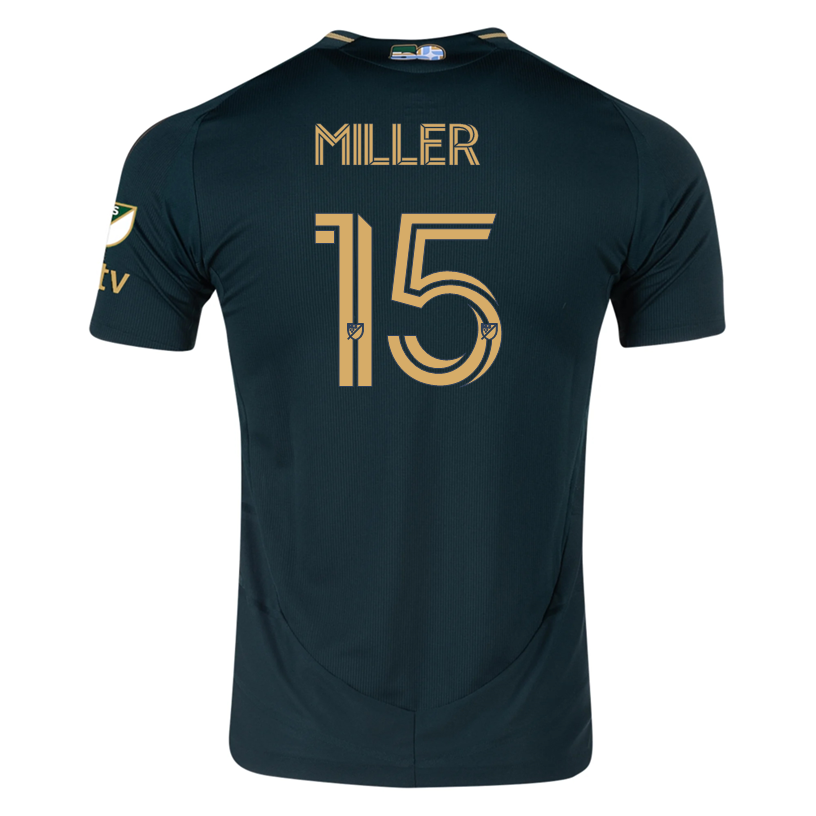 adidas Eric Miller Portland Timbers Authentic Home Jersey w/ MLS & Apple Patch 25/26 (Green/Gold)