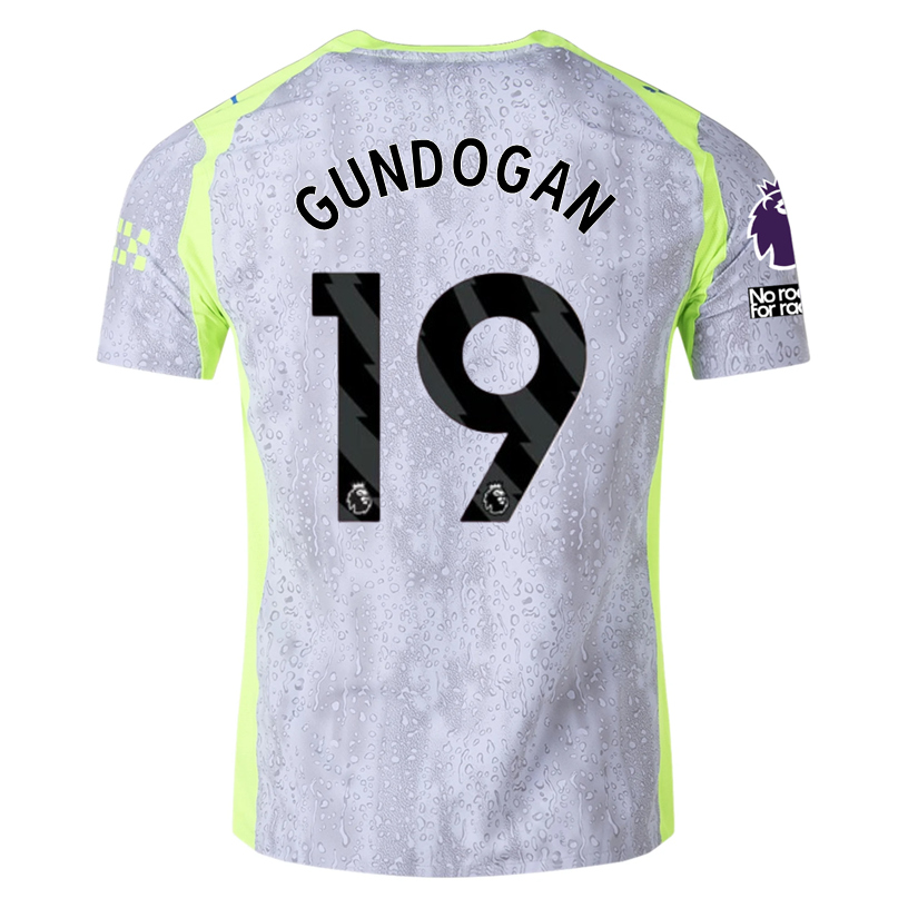 Puma Manchester City Authentic Gundogan Third Jersey w/ EPL + No Room For Racism 25/26 (Cool Weather/Pro Green)