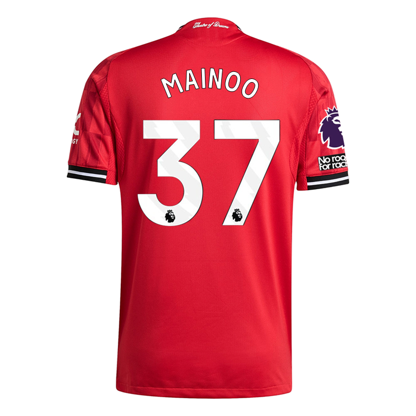 adidas Mainoo Men's Manchester United Authentic Home Jersey 25/26 w/ NRFR + EPL Patch (Red)