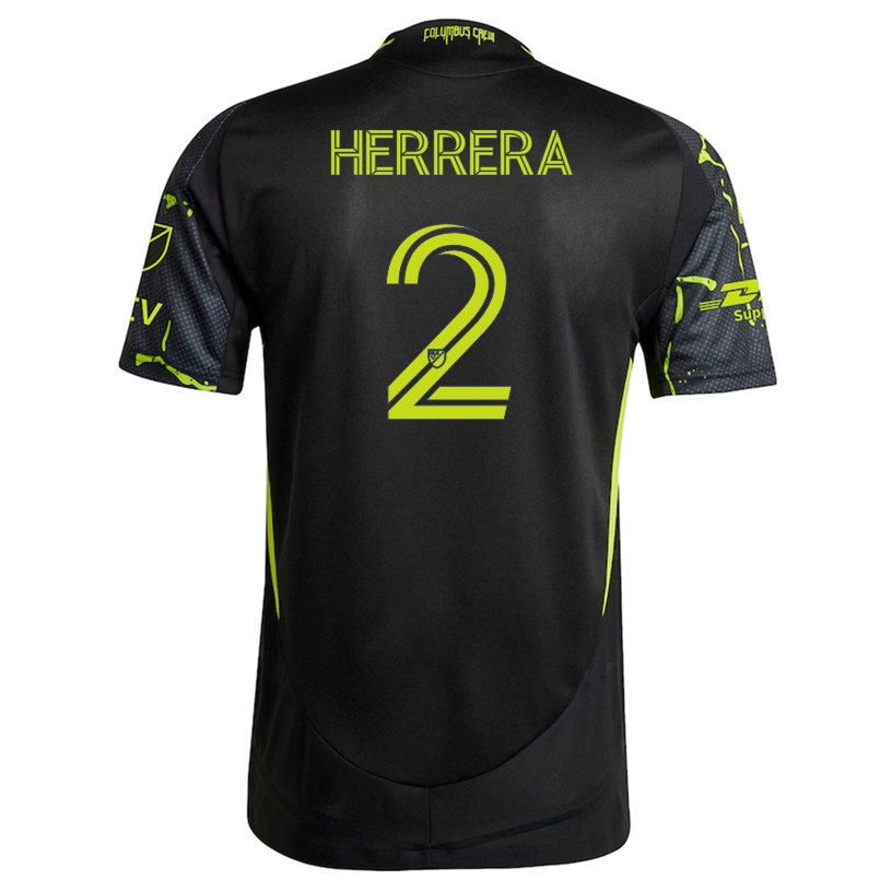 adidas Andrés Herrera Columbus Crew Authentic Away Jersey w/ MLS Patches 25/26 (Black/Yellow)