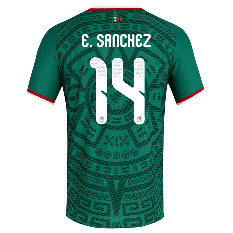 adidas Men's E. Sanchez Mexico Authentic Home 2026 World Cup Jersey (Bold Green)
