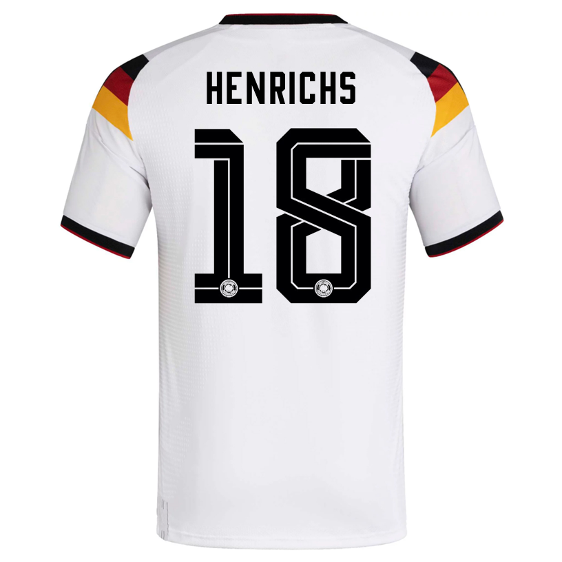 adidas Men's Henrichs Germany Authentic Home World Cup Jersey 2026 (White/Black)