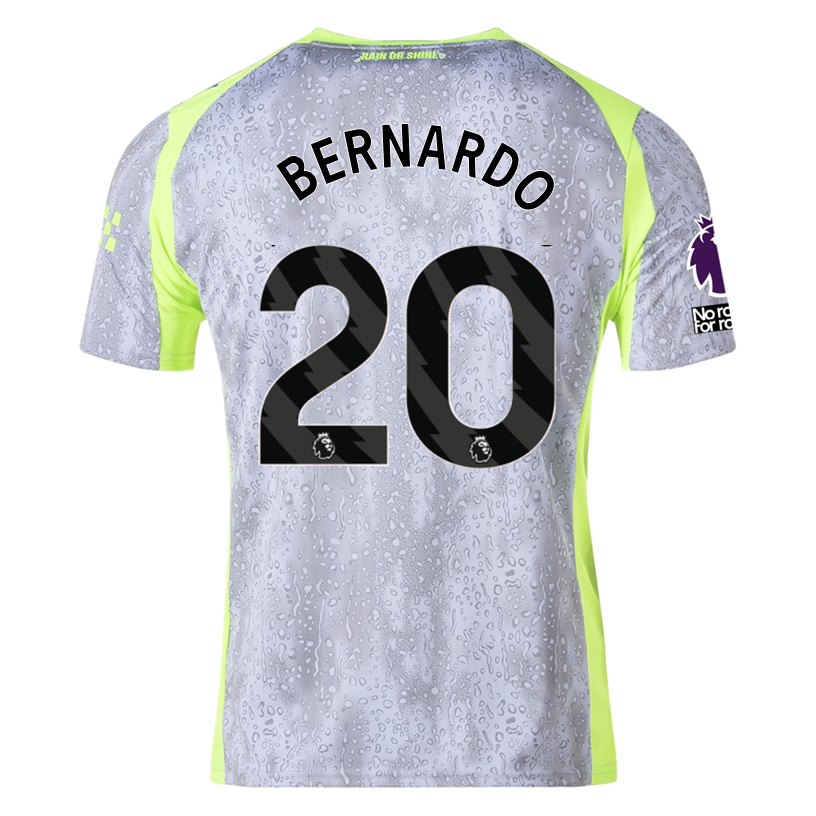 Puma Men's Manchester City Bernardo Third Jersey w/ EPL + No Room For Racism Patches 25/26 (Cool Weather/Pro Green)