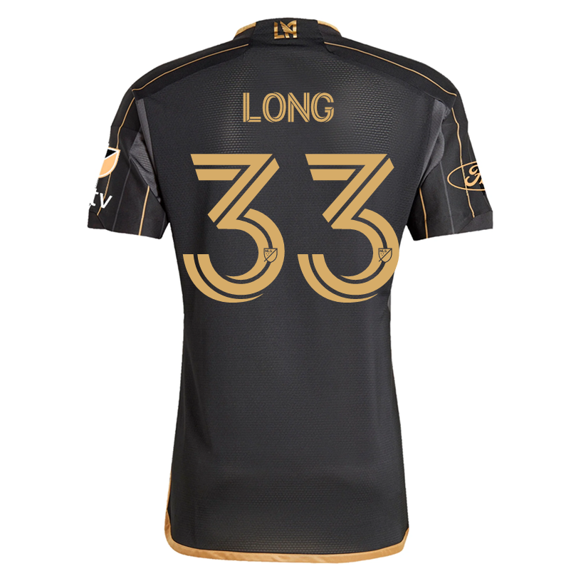 adidas Aaron Long LAFC Home 2025 Jersey w/ MLS + Apple TV + Ford Patches (Black/Gold)