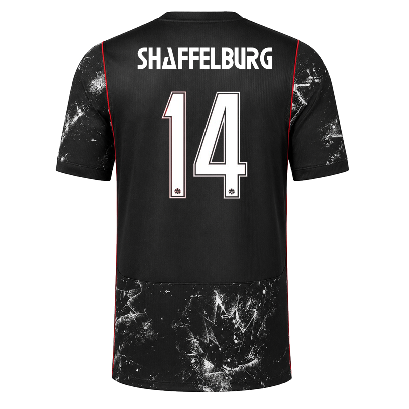 Nike Mens Canada Shaffelburg Away Stadium Jersey 2026 (Black/Red)