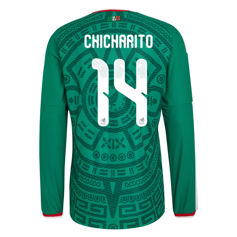 adidas Men&#39;s Chicharito Mexico Long-Sleeve Authentic Home Jersey 2026 (Bold Green)