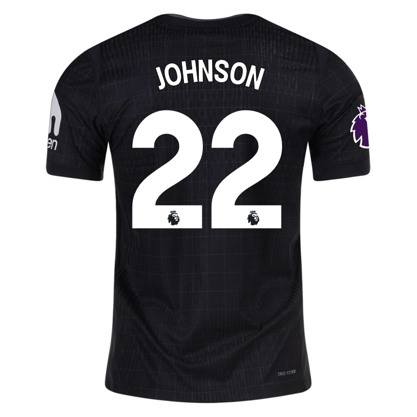 Nike Johnson Tottenham Hotspur Authentic Away Jersey 25/26 w/ EPL Patch (Black/Iron)