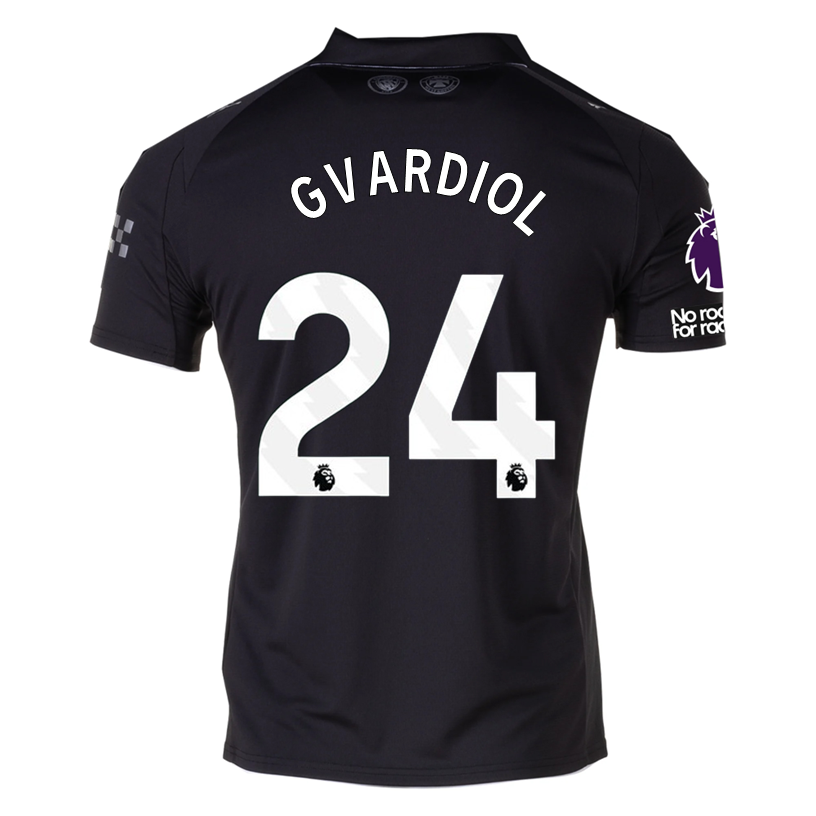 Puma Gvardiol Men&#39;s Manchester City Away Jersey 25/26 w/ NRFR + EPL Patches (Puma Black)