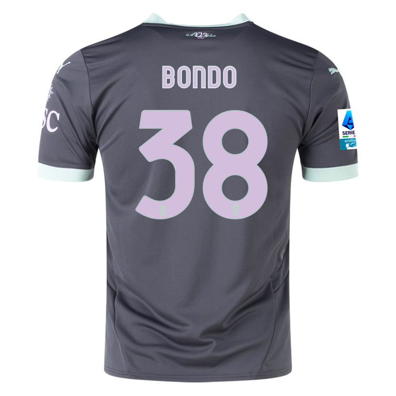 Puma AC Milan Warren Bondo Third Jersey w/ Serie A Patch 24/25 (Shadow Gray/Fresh Mint)