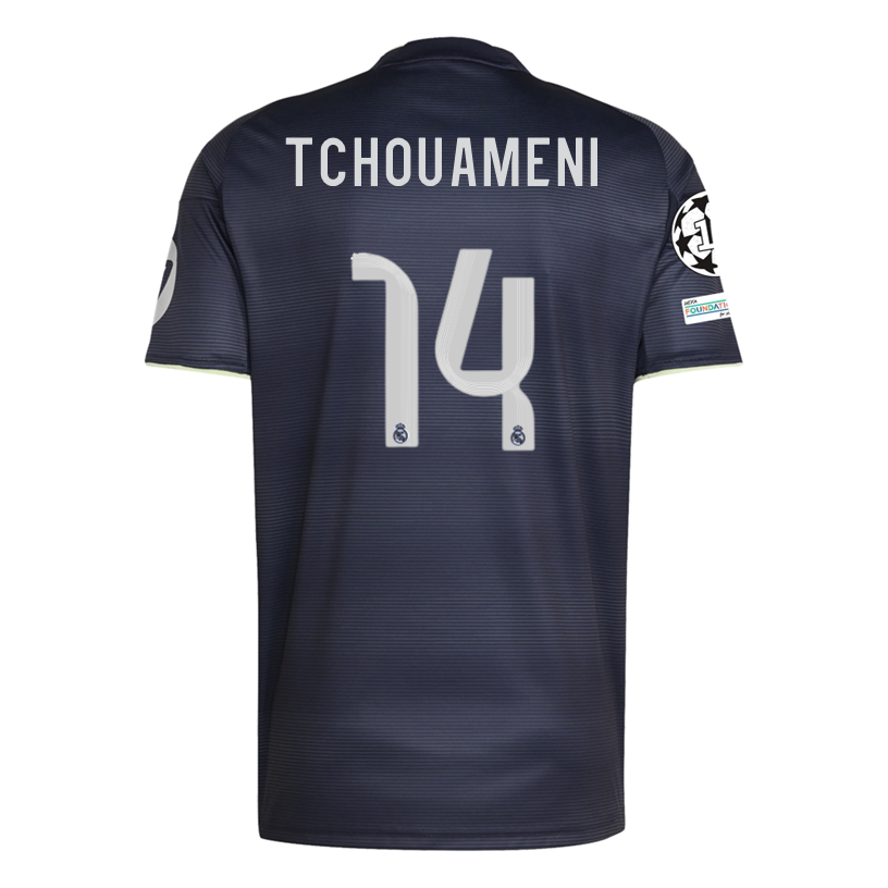 adidas Tchouaméni Real Madrid 25/26 Away Jersey w/ Champions League Patches (Legend Ink)