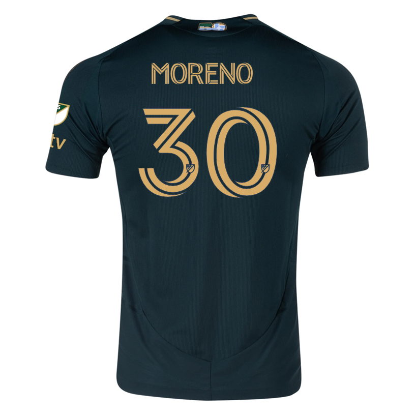 adidas Santiago Moreno Portland Timbers Authentic Home Jersey w/ MLS &amp; Apple Patch 25/26 (Green/Gold)