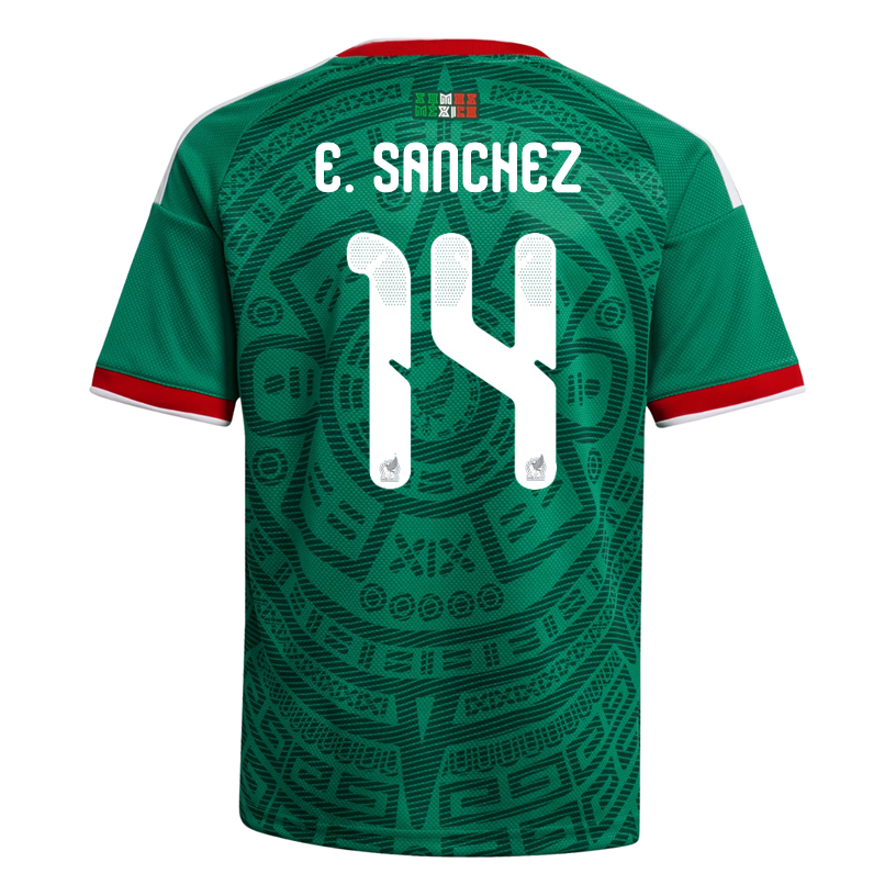 adidas Youth E. Sanchez Mexico 2026 Home World Cup Jersey (Bold Green)