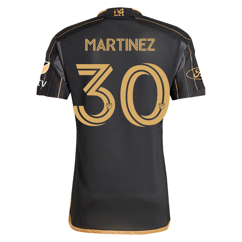 adidas David Martínez LAFC Home 2025 Jersey w/ MLS + Apple TV + Ford Patches (Black/Gold)