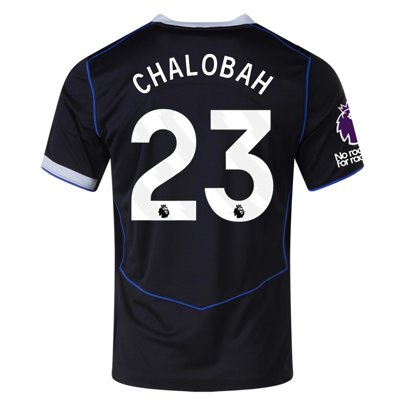 Nike Chalobah Chelsea T90 Third Jersey w/ EPL + NRFR + CWCC Patch 25/26 (Black/Silver)