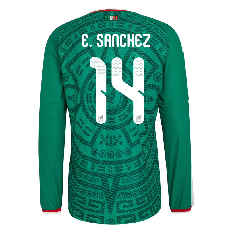 adidas Men&#39;s E. Sanchez Mexico Long-Sleeve Authentic Home Jersey 2026 (Bold Green)