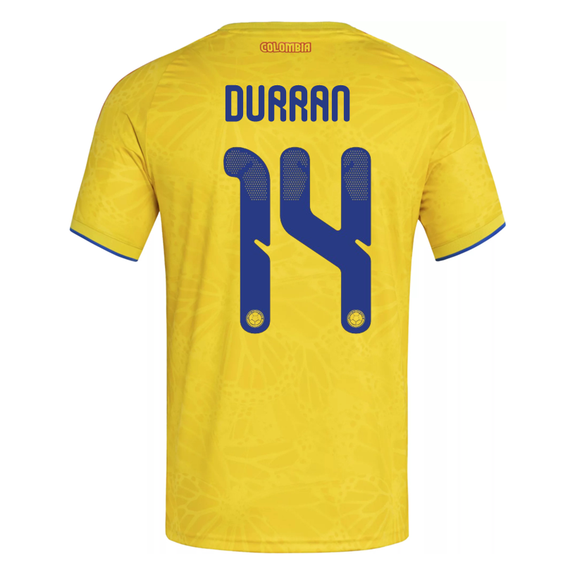 adidas Men's Duran Colombia 2026 Authentic Home Jersey (Impact Yellow)
