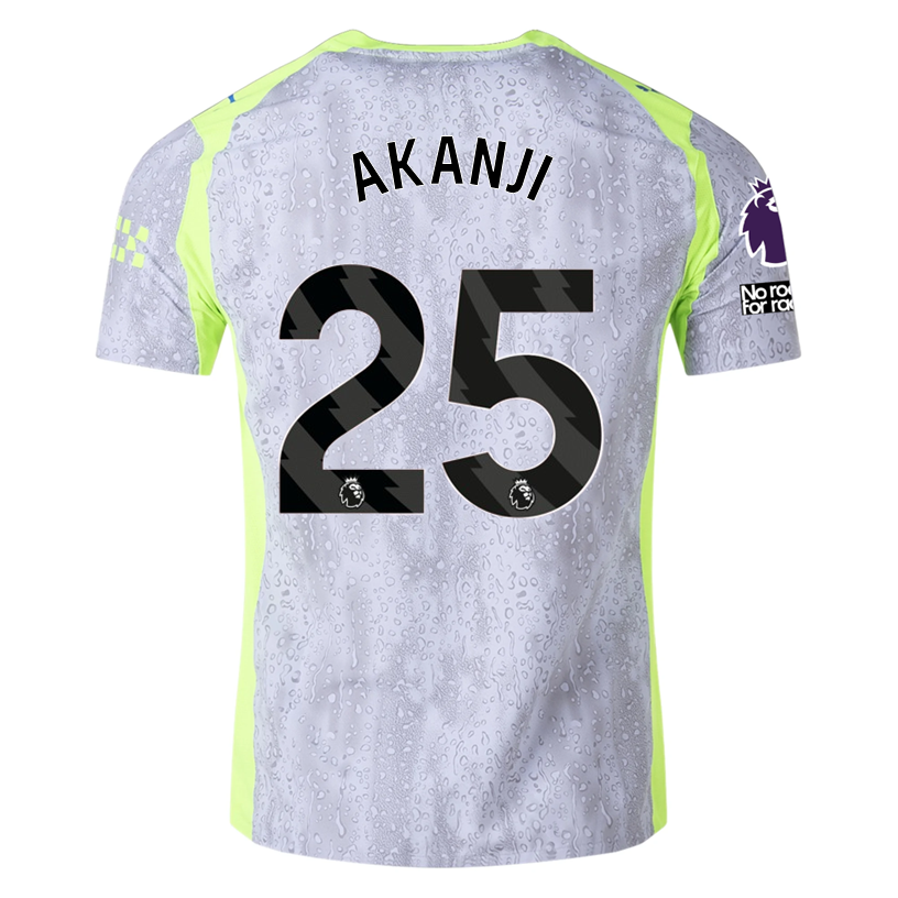 Puma Manchester City Authentic Akanji Third Jersey w/ EPL + No Room For Racism 25/26 (Cool Weather/Pro Green)