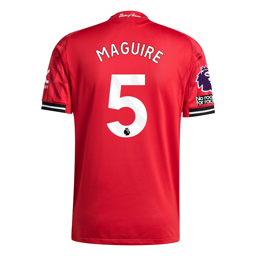adidas Maguire Men&#39;s Manchester United Authentic Home Jersey 25/26 w/ NRFR + EPL Patch (Red)