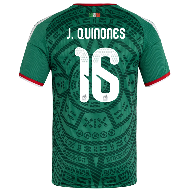 adidas Men's J. Quinones Mexico Home 2026 World Cup Jersey (Bold Green)