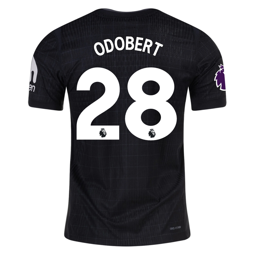 Nike Odobert Tottenham Hotspur Authentic Away Jersey 25/26 w/ EPL Patch (Black/Iron)
