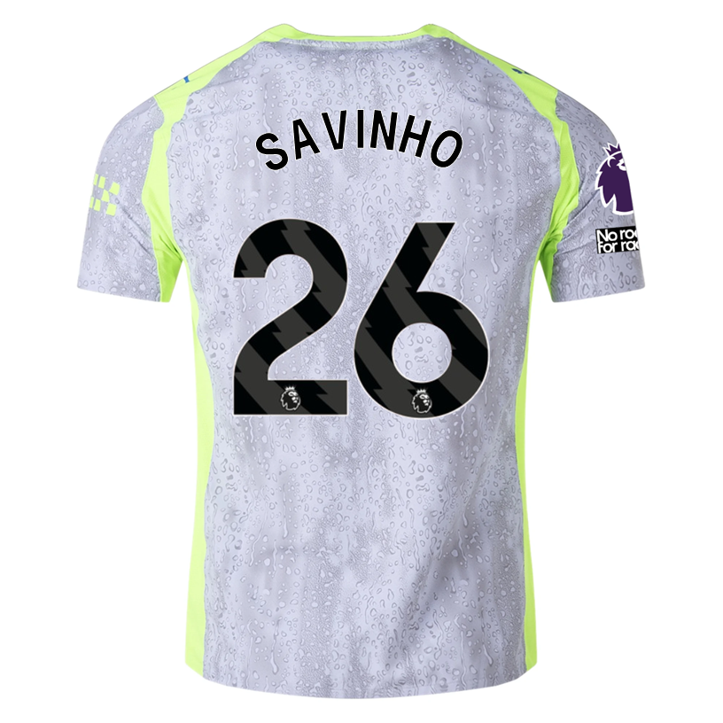 Puma Manchester City Authentic Savinho Third Jersey w/ EPL + No Room For Racism 25/26 (Cool Weather/Pro Green)