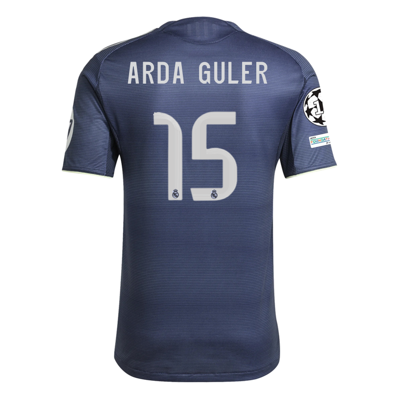 adidas Arda Güler Real Madrid Authentic Away Jersey 25/26 w/ Champions League Patches (Legend Ink)