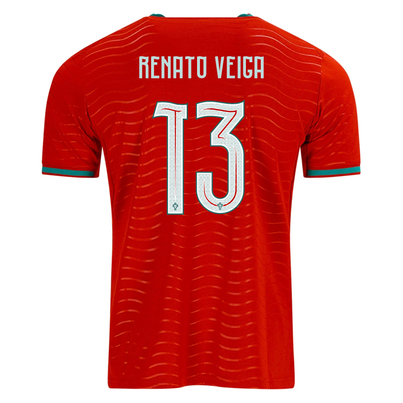 PUMA Men's Portugal Renato Veiga Home World Cup 2026 Soccer Jersey (Club Red/Green Lagoon)