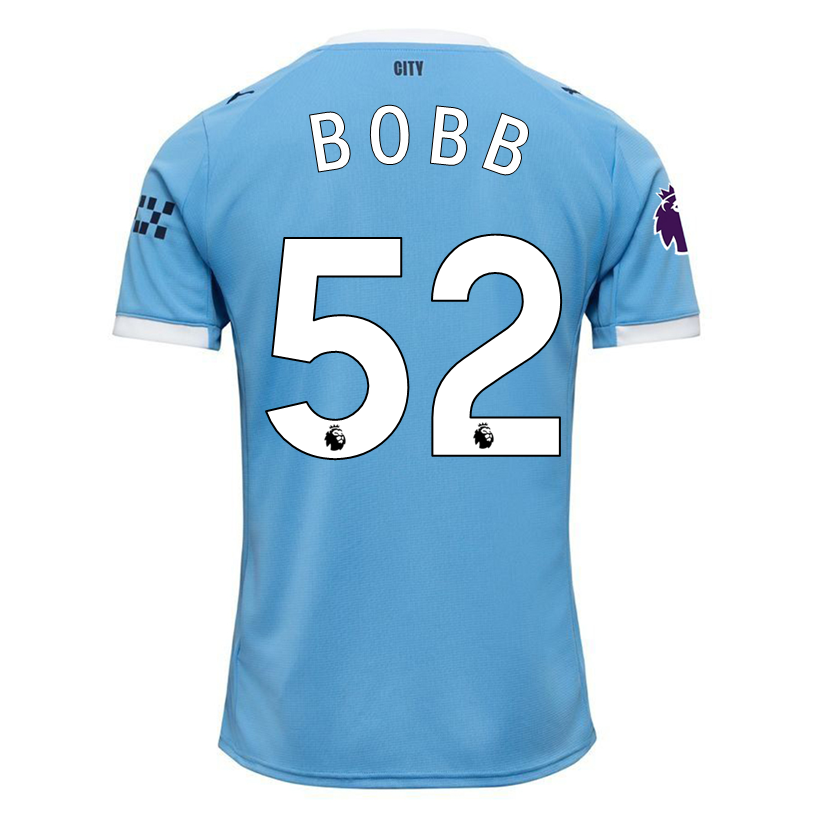 Oscar Bobb Manchester City Home Jersey 25/26 w/ EPL + Sponsor Patch (Team Light Blue/Puma White)