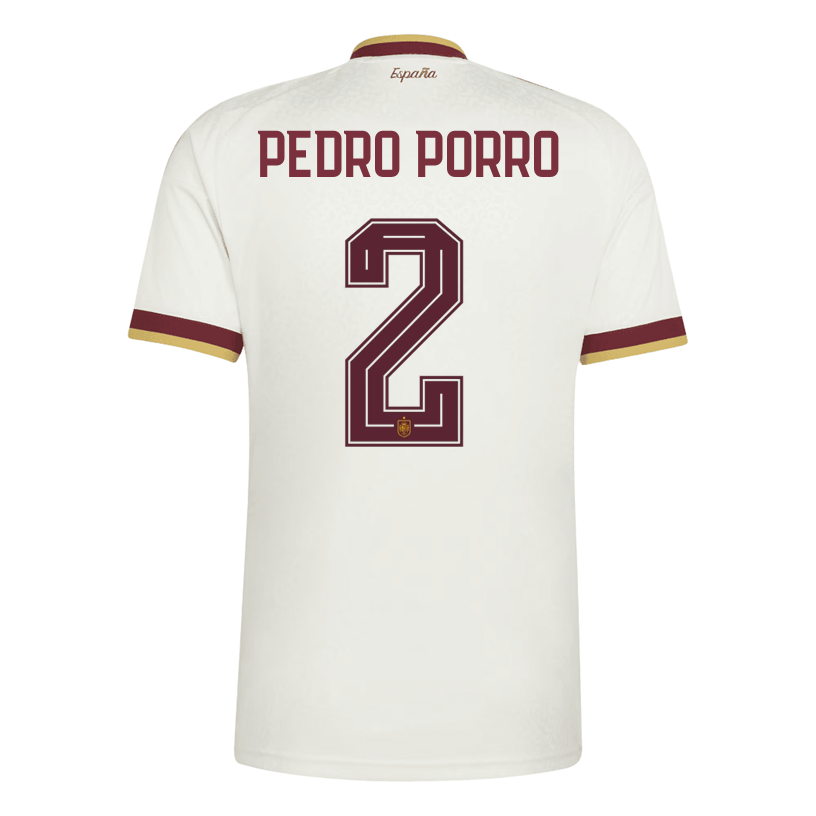 adidas Men's Spain Pedro Porro Away Stadium Jersey 2026 (White)