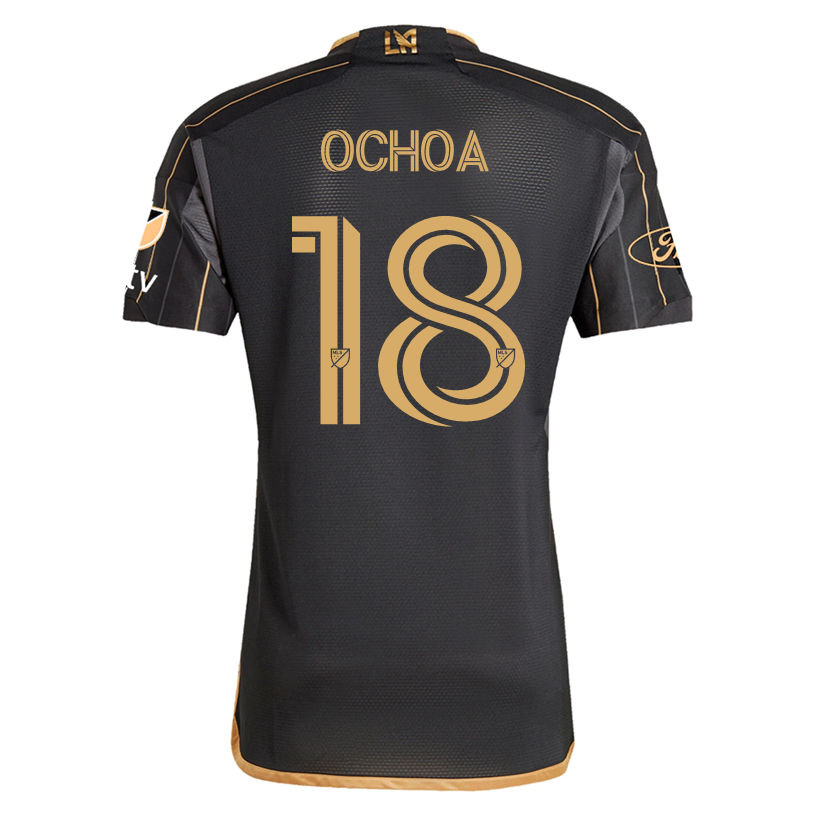 adidas David Ochoa LAFC Home 2025 Jersey w/ MLS + Apple TV + Ford Patches (Black/Gold)