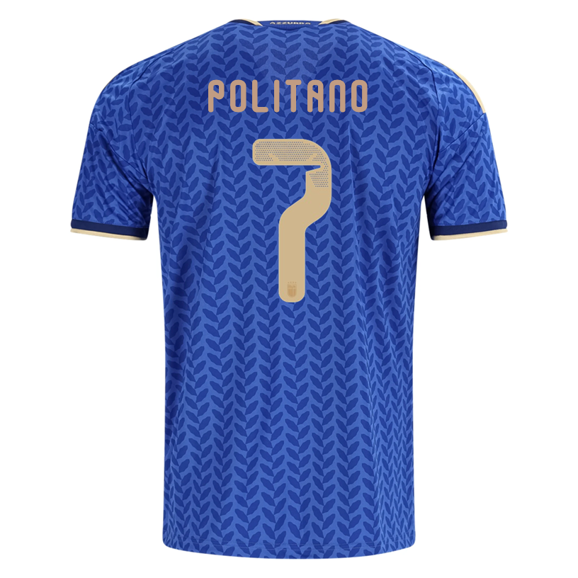 adidas Men's Politano Italy Home Replica Jersey 2026 (Bold Blue)