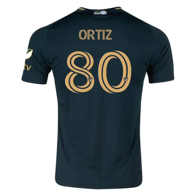 adidas Joao Ortiz Portland Timbers Authentic Home Jersey w/ MLS &amp; Apple Patch 25/26 (Green/Gold)