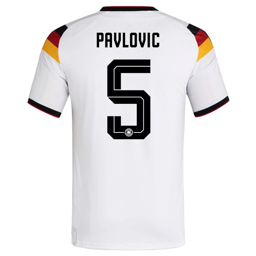 adidas Men's Pavlovic Germany Authentic Home World Cup Jersey 2026 (White/Black)