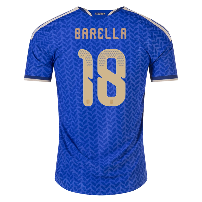 adidas Men's Barella Italy 2026 Authentic Home Jersey (Bold Blue)