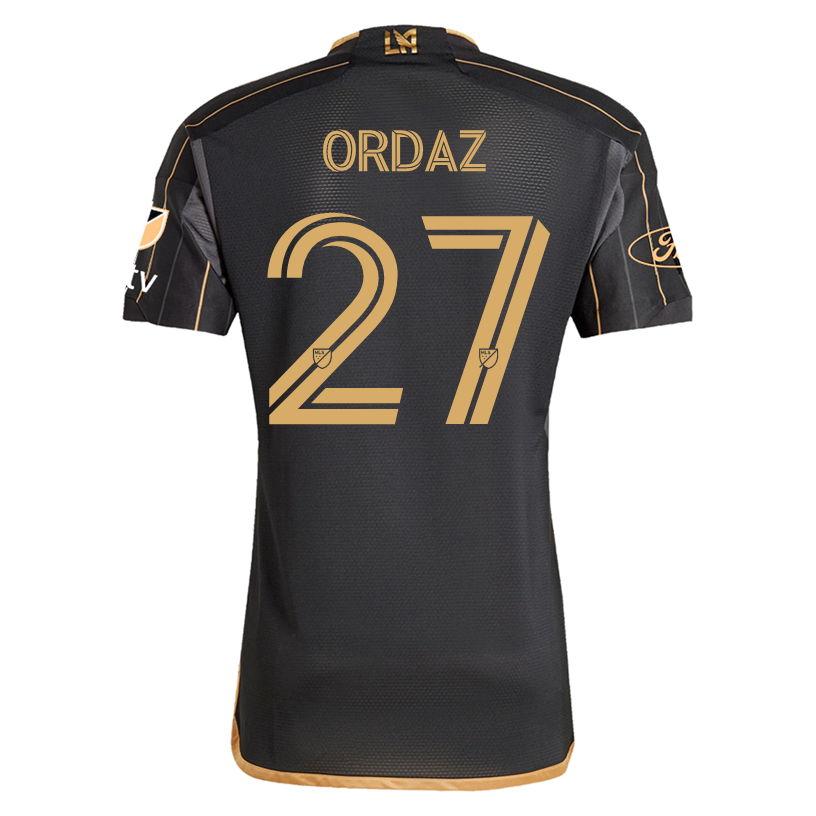 adidas Nathan Ordaz LAFC Home 2025 Jersey w/ MLS + Apple TV + Ford Patches (Black/Gold)