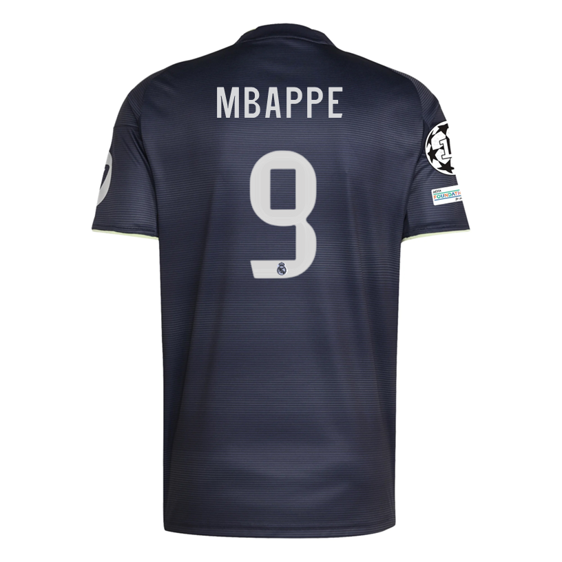 adidas Mbappé Real Madrid 25/26 Away Jersey w/ Champions League Patches (Legend Ink)