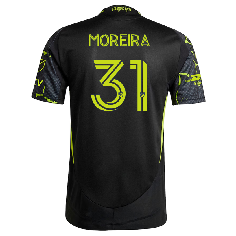 adidas Steven Moreira Columbus Crew Authentic Away Jersey w/ MLS Patches 25/26 (Black/Yellow)