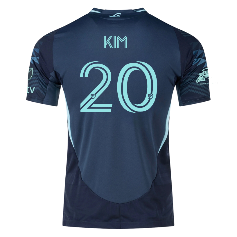 adidas K. Kim Andrade Sounders Authentic Away Jersey 25/26 w/ MLS Patches &amp; Sponsor (Aura Ink)