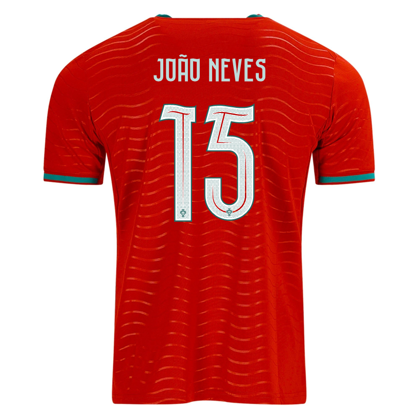 PUMA Men's Portugal Joao Neves Home World Cup 2026 Soccer Jersey (Club Red/Green Lagoon)