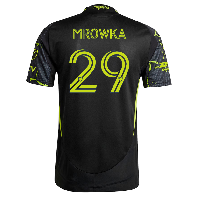 adidas Cole Mrowka Columbus Crew Authentic Away Jersey w/ MLS Patches 25/26 (Black/Yellow)